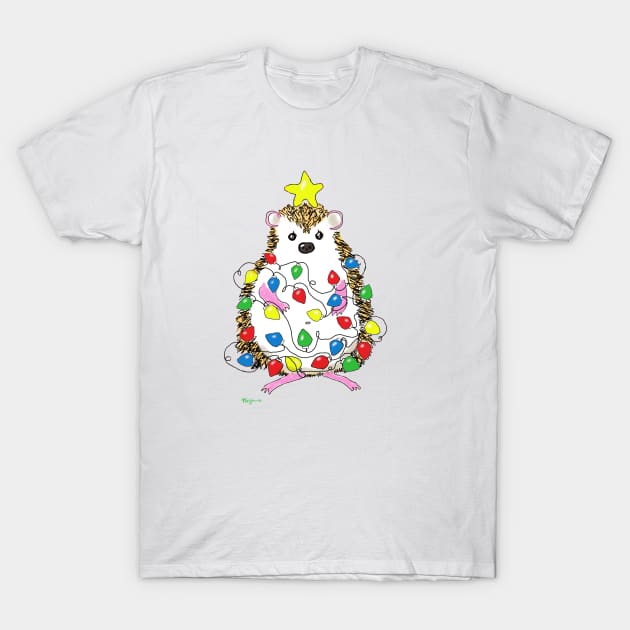 Hedgehog Holidays / Christmas T-Shirt by CunninghamWatercolors